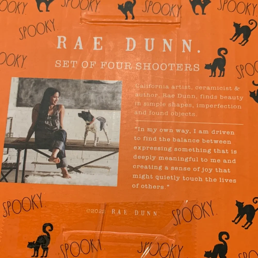 LMT: Rae Dunn Set of Four Shooter Halloween Glasses